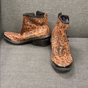 Bzees Animal Print Ankle Booties